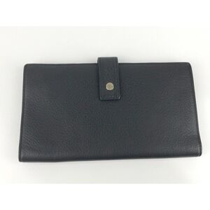 Danier Black Leather Checkbook Wallet Snap Closure‎ Long Continental 8.5" x 5"